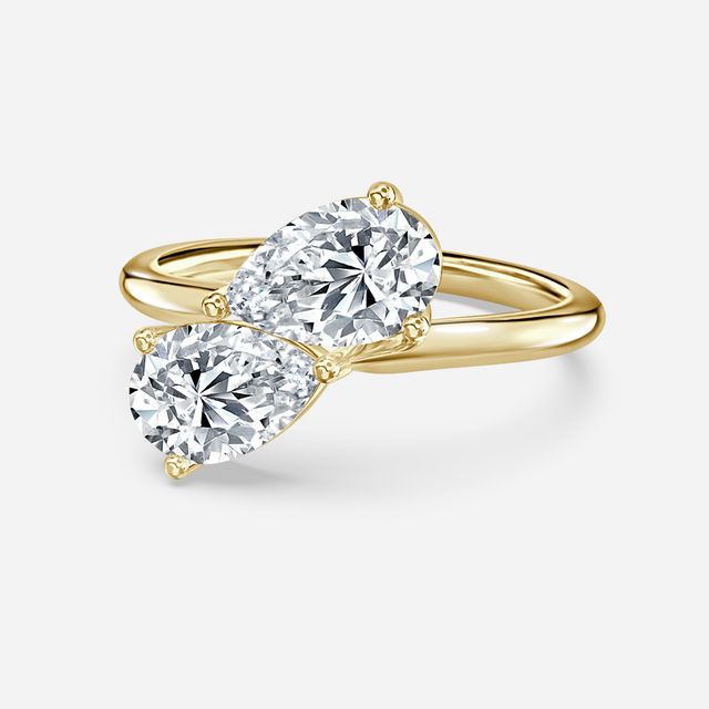 Toi Et Moi Lab Grown Diamond Yellow Gold Engagement Ring