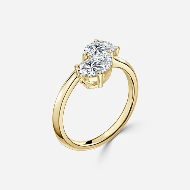 Toi Et Moi Lab Grown Diamond Yellow Gold Engagement Ring