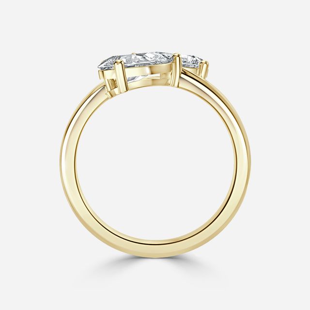 Toi Et Moi Lab Grown Diamond Yellow Gold Engagement Ring