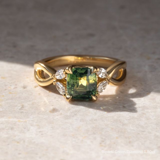 Vina Yellow Gold Twisted Unique Engagement Ring