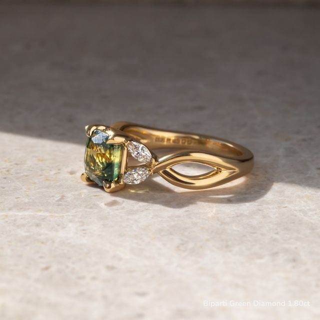 Vina Yellow Gold Twisted Unique Engagement Ring