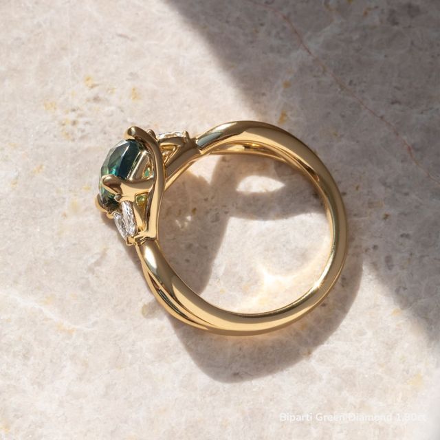 Vina Yellow Gold Twisted Unique Engagement Ring
