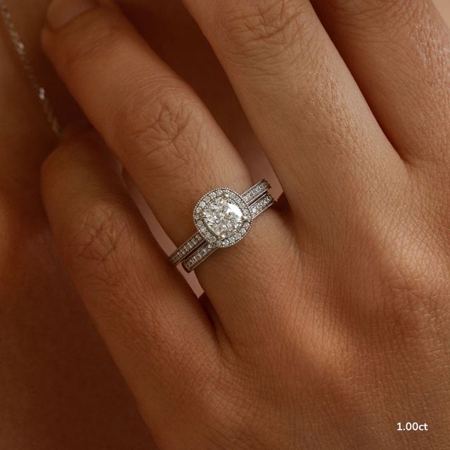 Alika White Gold Halo Engagement Ring