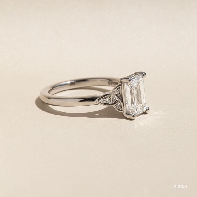 Celtic Song White Gold Vintage Engagement Ring