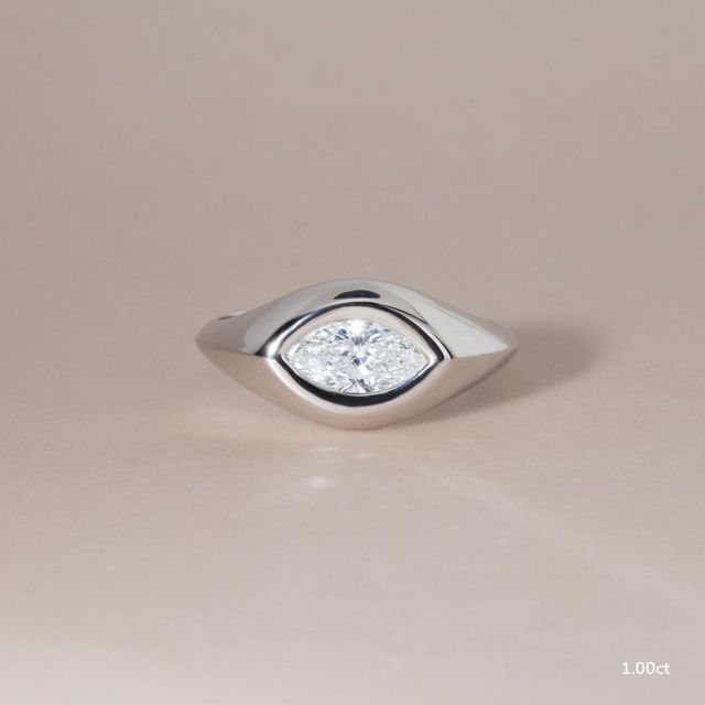 Bezel Set Men's Engagement Ring In Platinum