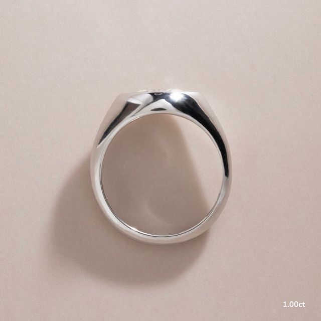 Bezel Set Men's Engagement Ring In Platinum