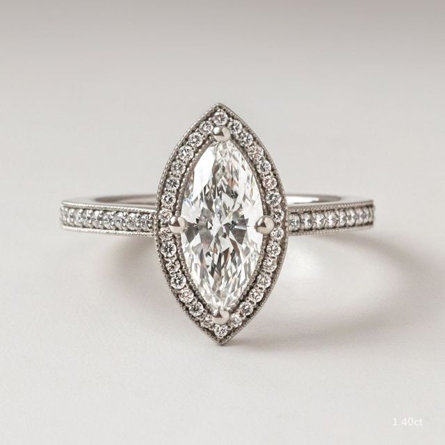 Alika White Gold Halo Engagement Ring