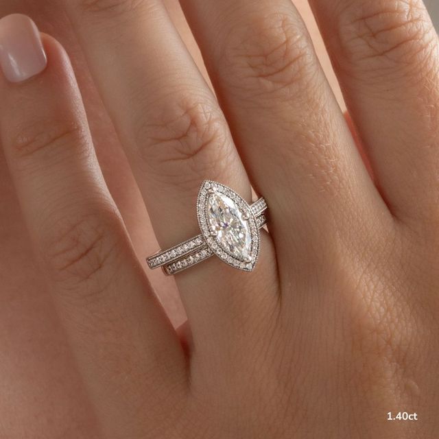 Alika White Gold Halo Engagement Ring