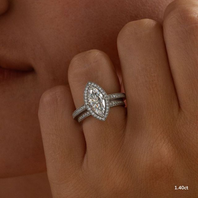Alika White Gold Halo Engagement Ring