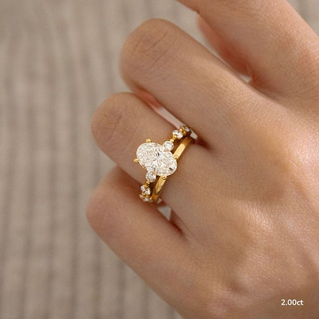 Veronica Yellow Gold Pave Engagement Ring