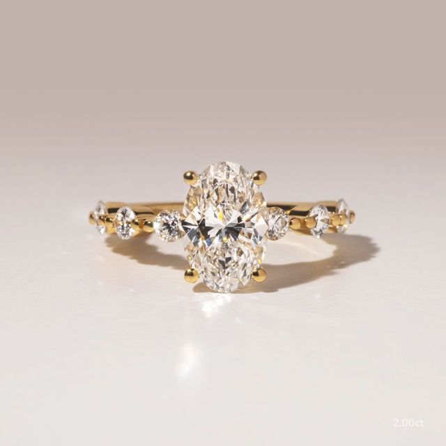 Veronica Yellow Gold Pave Engagement Ring