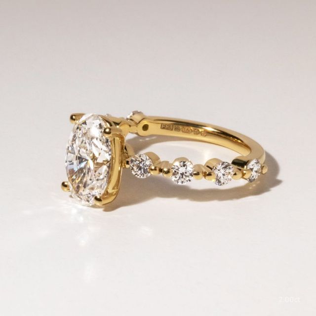 Veronica Yellow Gold Pave Engagement Ring