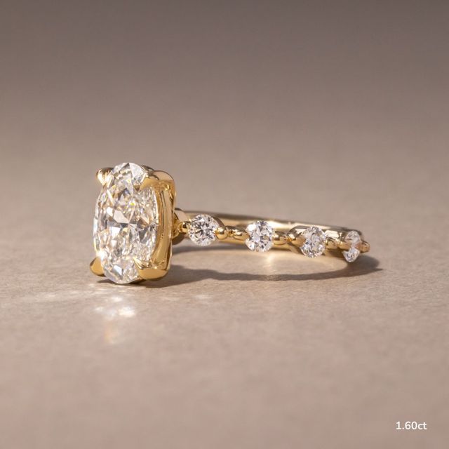 Veronica Yellow Gold Pave Engagement Ring