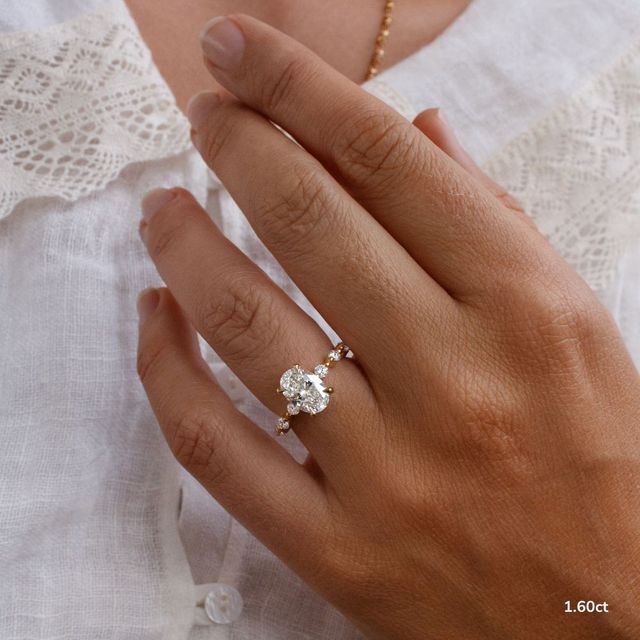 Veronica Yellow Gold Pave Engagement Ring