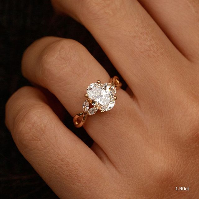 Vina Yellow Gold Twisted Unique Engagement Ring