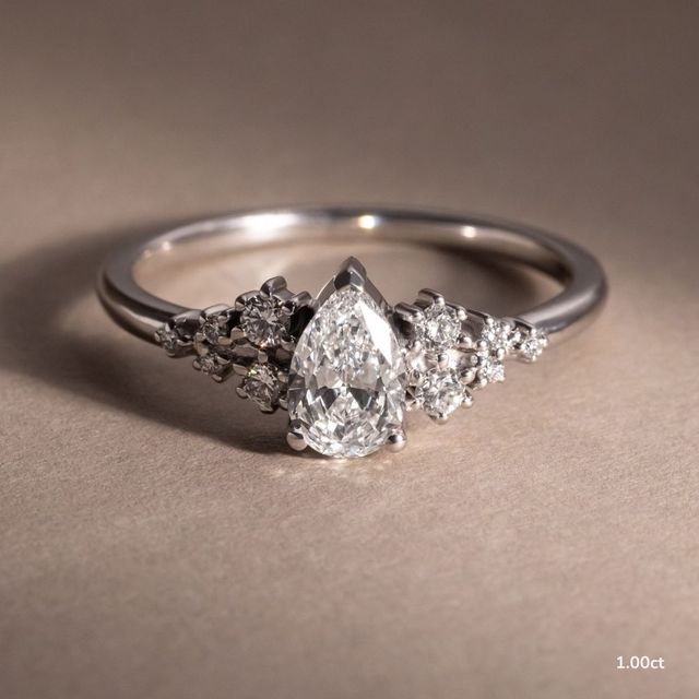Luz De La Luna Platinum Unique Engagement Ring