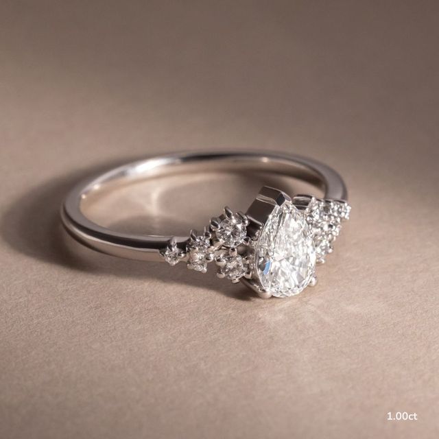 Luz De La Luna Platinum Unique Engagement Ring