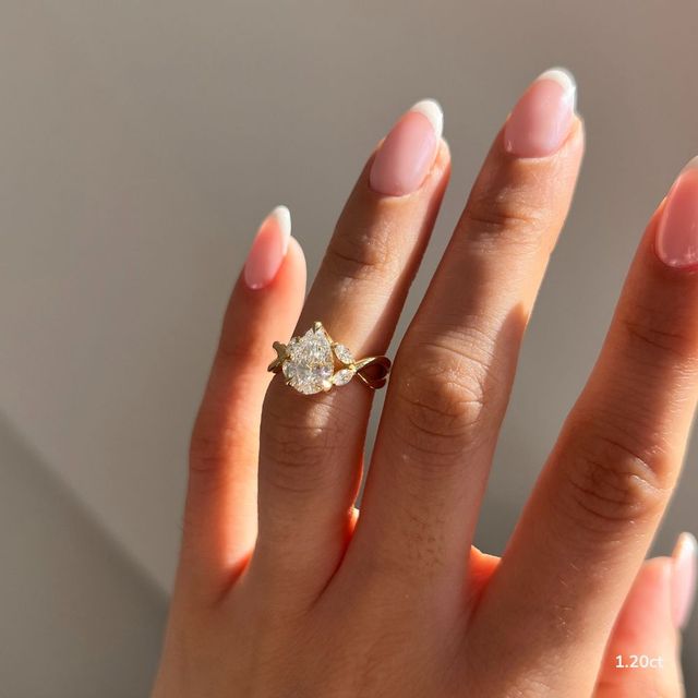 Vina Yellow Gold Twisted Unique Engagement Ring