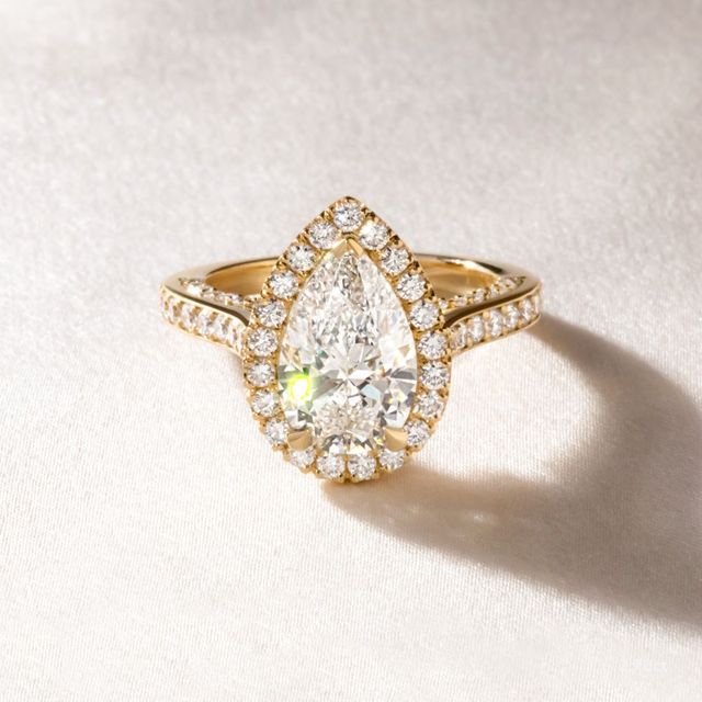Augusta Yellow Gold Halo Engagement Ring