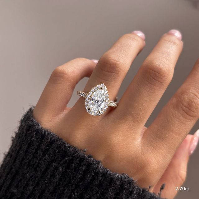 Augusta Yellow Gold Halo Engagement Ring