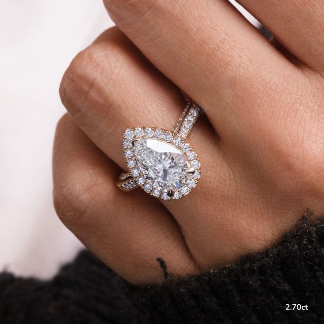Augusta Yellow Gold Halo Engagement Ring