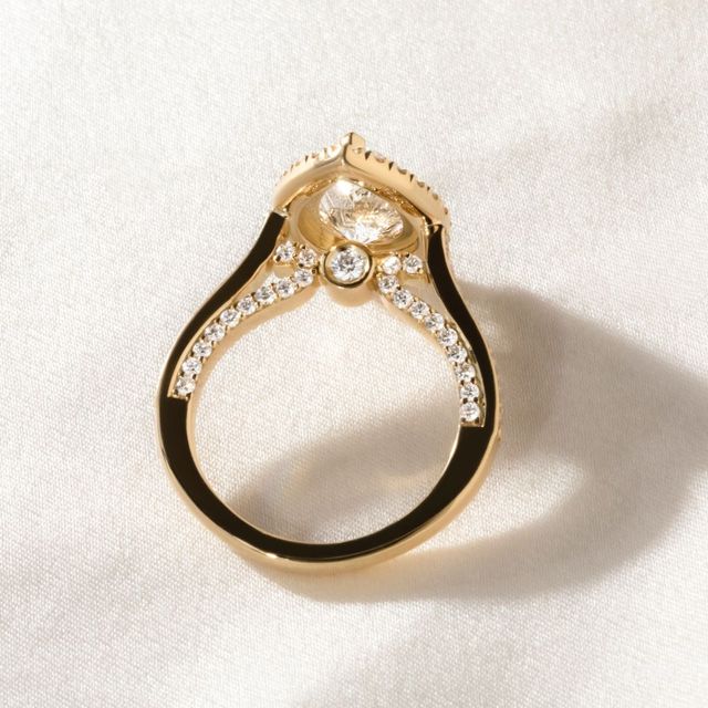 Augusta Yellow Gold Halo Engagement Ring