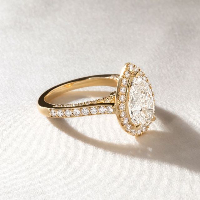 Augusta Yellow Gold Halo Engagement Ring