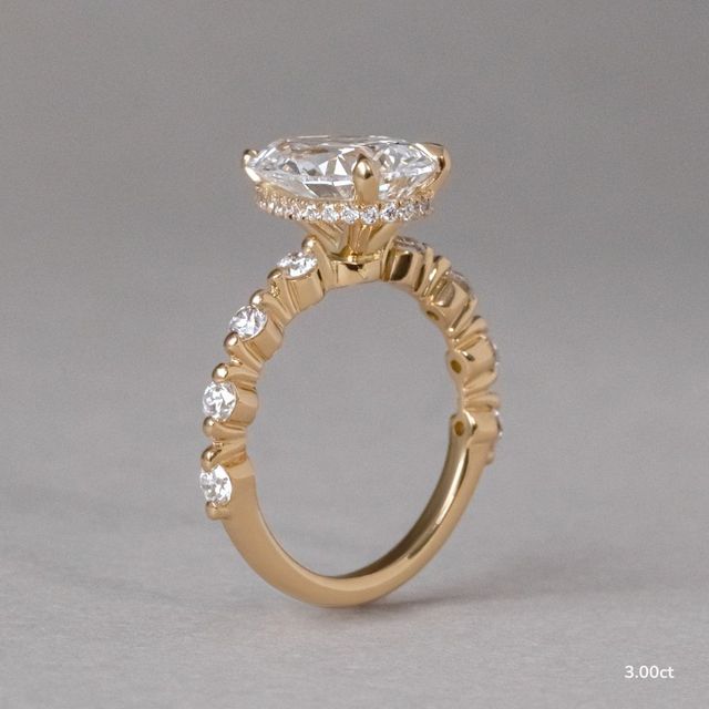 Veronica Yellow Gold Pave Engagement Ring