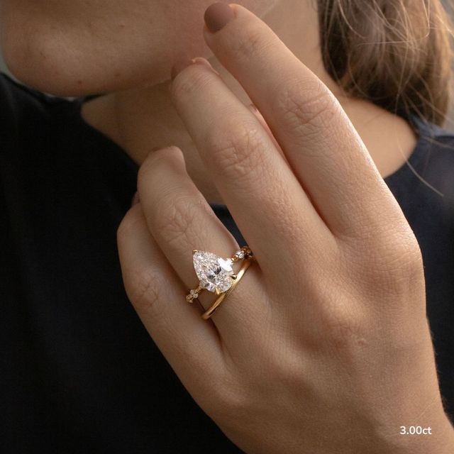 Veronica Yellow Gold Pave Engagement Ring