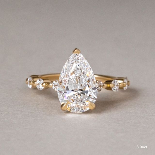 Veronica Yellow Gold Pave Engagement Ring
