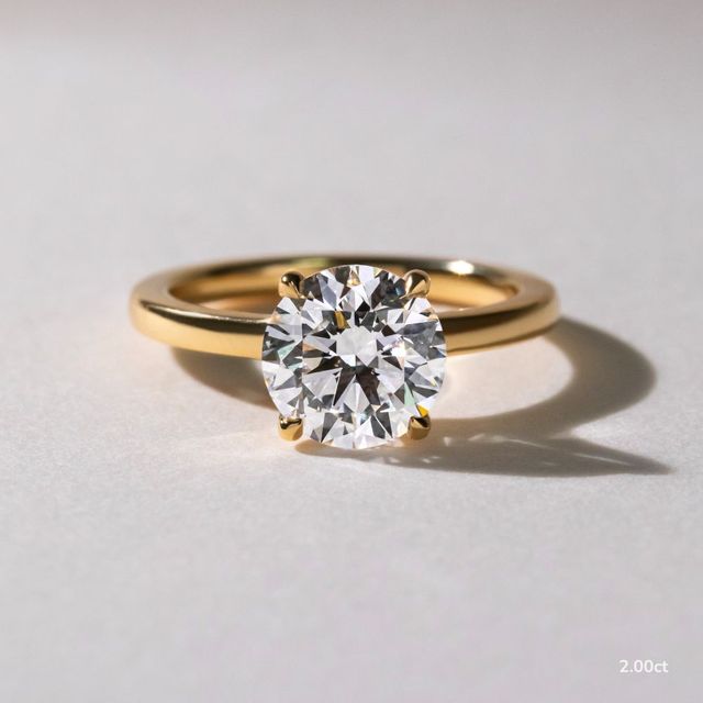 Firework Yellow Gold Solitaire Engagement Ring