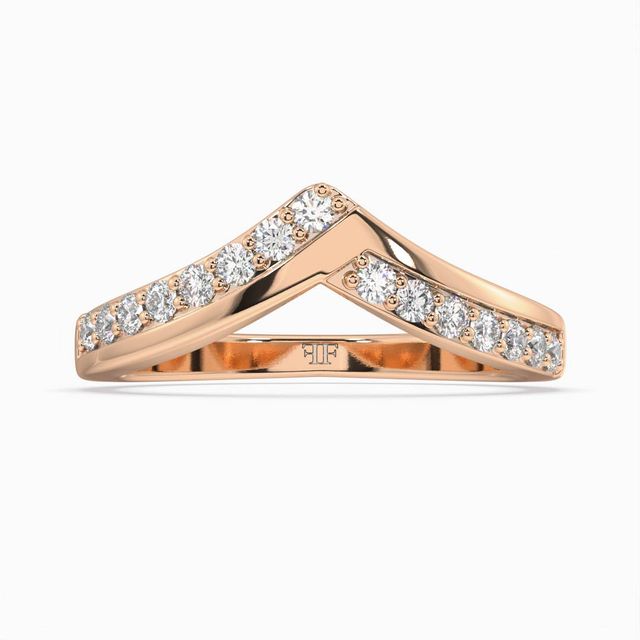 Fia Rose Gold Shaped Diamond Wedding Ring