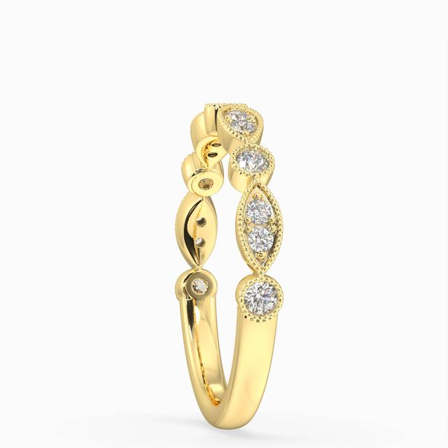 Esther Yellow Gold Half Eternity Wedding Ring