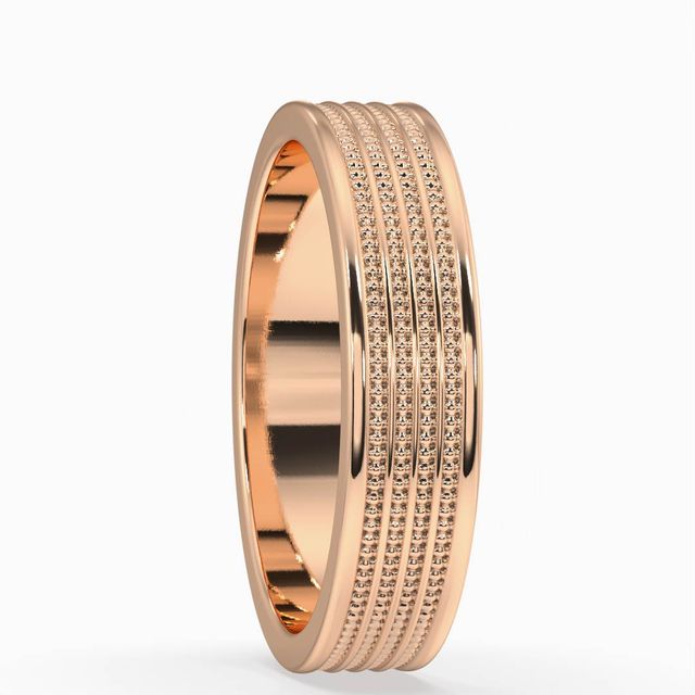 Luther Rose Gold Milgrain Men's Wedding Ring
