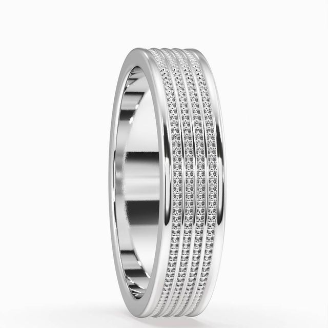Luther Platinum Milgrain Men's Wedding Ring