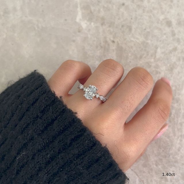 Laura Platinum Marquise And Round Diamond Band Engagement Ring
