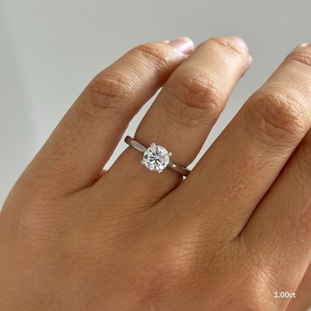 White Gold Petite Solitaire Engagement Ring