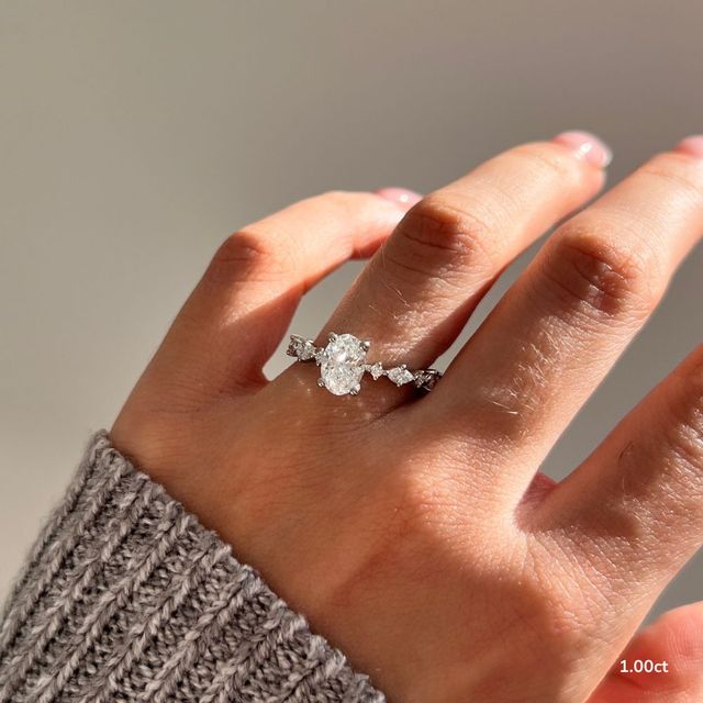 Laura Platinum Marquise And Round Diamond Band Engagement Ring