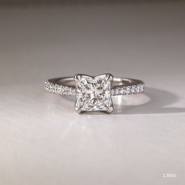 White Gold Petite Pavé Diamond Ring