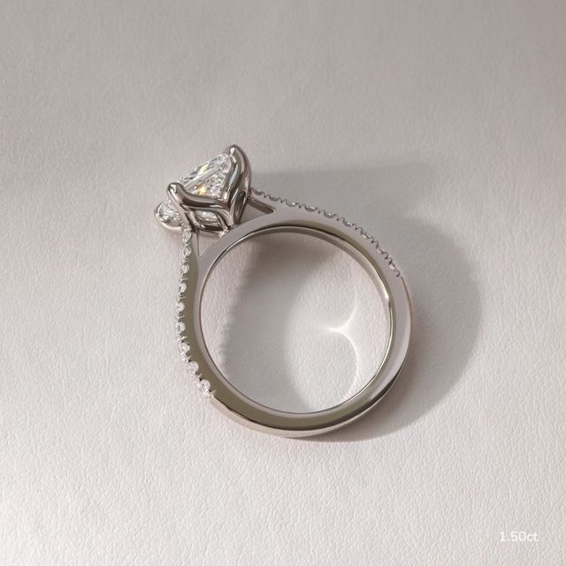White Gold Petite Pavé Diamond Ring