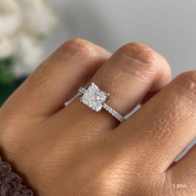 White Gold Petite Pavé Diamond Ring