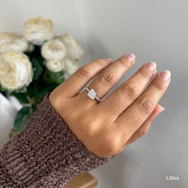 White Gold Petite Pavé Diamond Ring