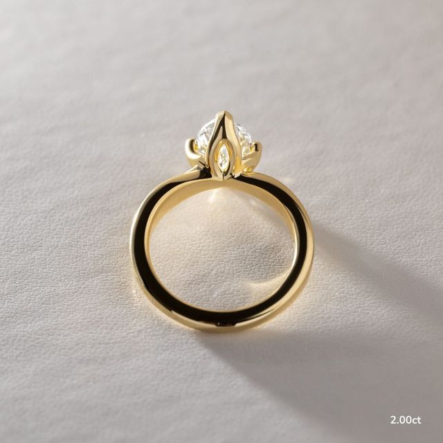 Vri Yellow Gold Solitaire Engagement Ring