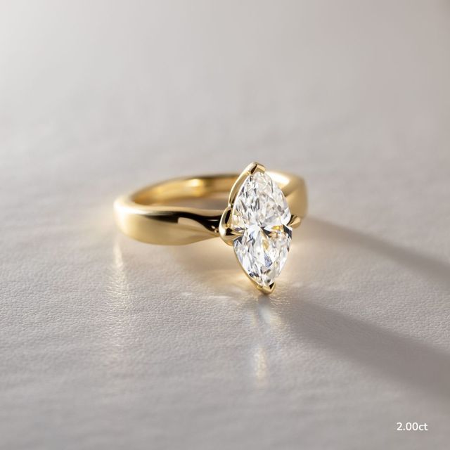 Vri Yellow Gold Solitaire Engagement Ring