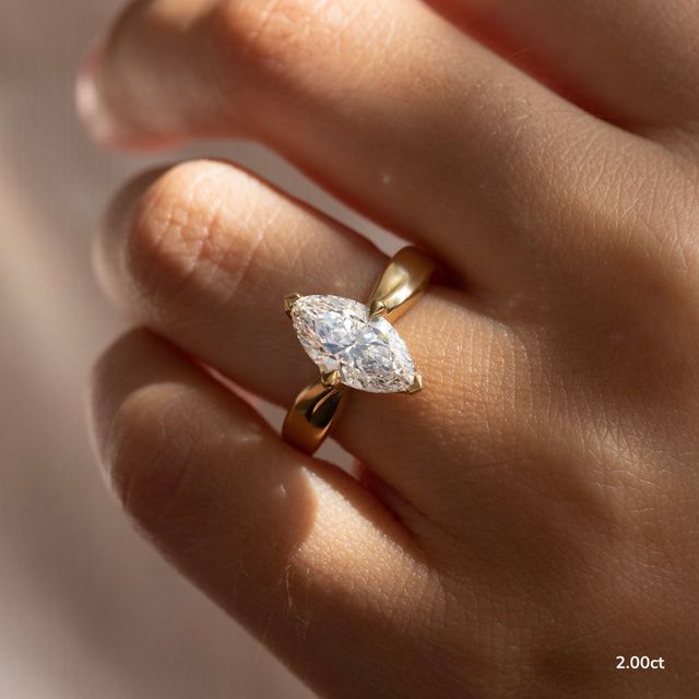 Vri Yellow Gold Solitaire Engagement Ring