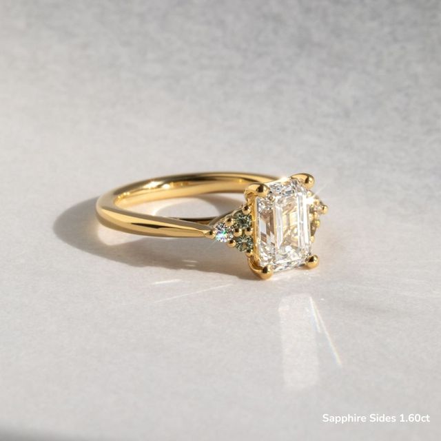 Isabella Yellow Gold Flower Engagement Ring