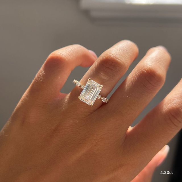 Laura Yellow Gold Marquise And Round Diamond Band Engagement Ring