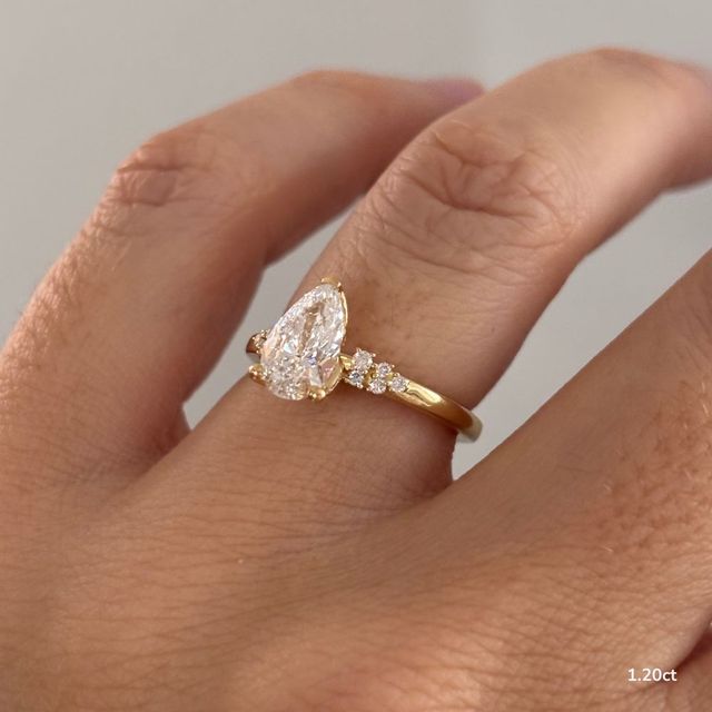 Everest Yellow Gold Cluster Engagement Ring