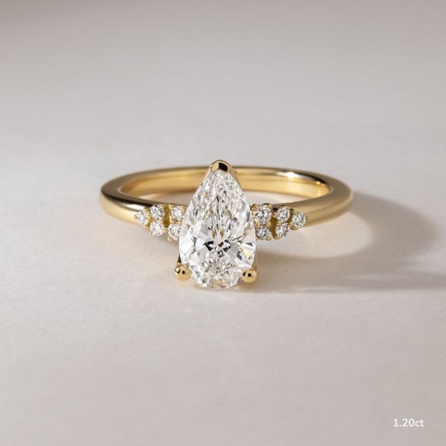 Everest Yellow Gold Cluster Engagement Ring