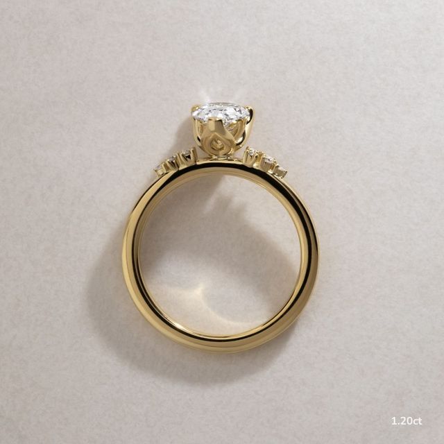 Everest Yellow Gold Cluster Engagement Ring